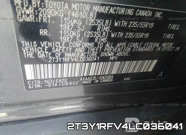 2T3Y1RFV4LC036041 фото 10