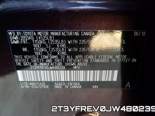 2T3YFREV0JW480239 фото 2