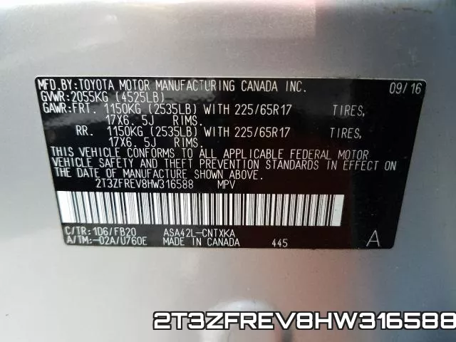 2T3ZFREV8HW316588 фото 2
