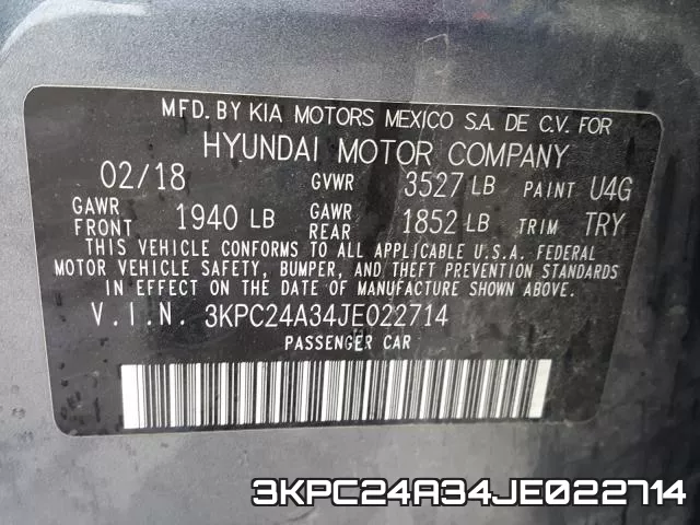3KPC24A34JE022714 фото 2