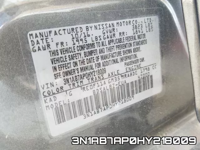 3N1AB7AP0HY218009 фото 2