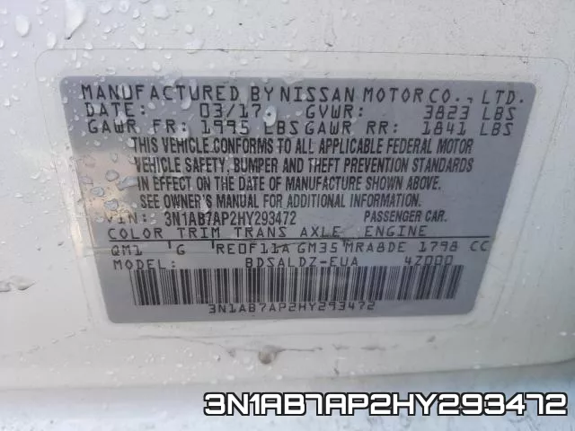 3N1AB7AP2HY293472 фото 2