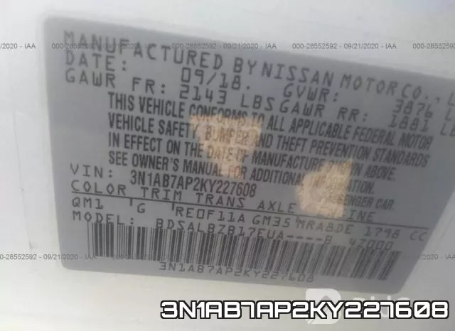 3N1AB7AP2KY227608 фото 8