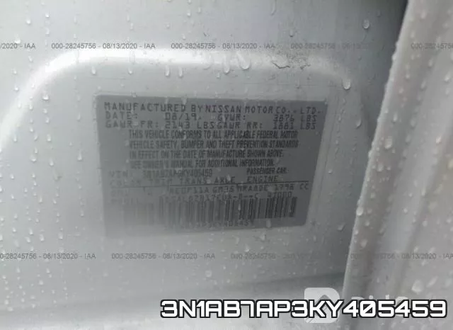 3N1AB7AP3KY405459 фото 10
