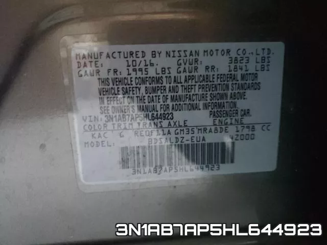 3N1AB7AP5HL644923 фото 2