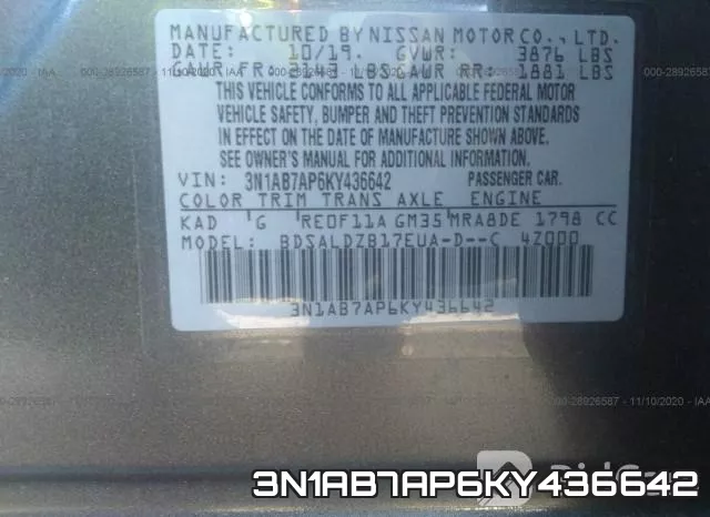 3N1AB7AP6KY436642 фото 10