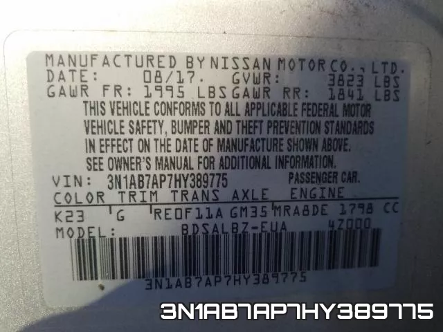 3N1AB7AP7HY389775 фото 2