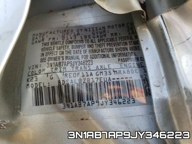 3N1AB7AP9JY346223 фото 2
