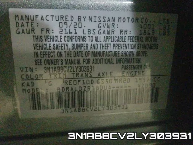 3N1AB8CV2LY303931 фото 2