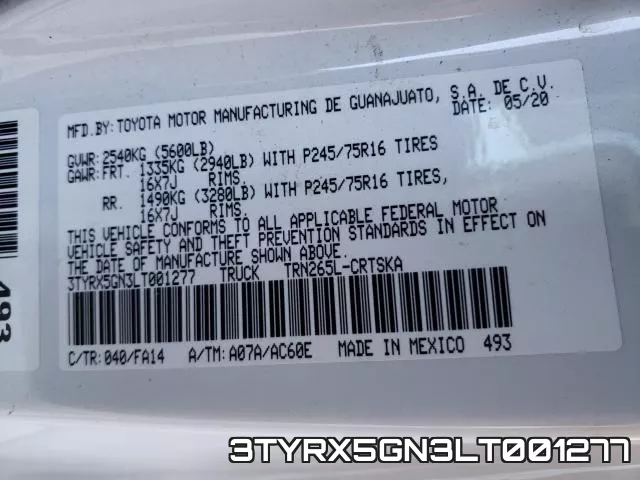 3TYRX5GN3LT001277 фото 2