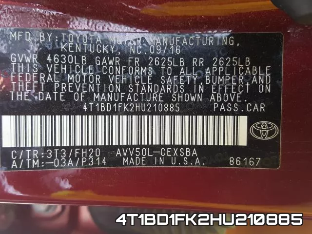 4T1BD1FK2HU210885 фото 2
