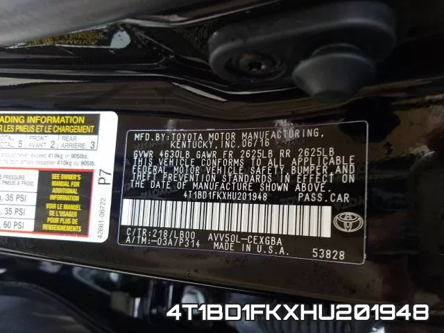 4T1BD1FKXHU201948 фото 2