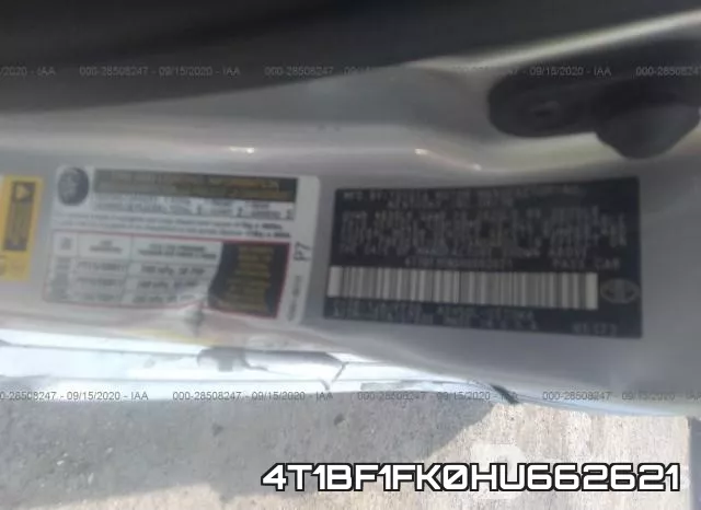 4T1BF1FK0HU662621 фото 8