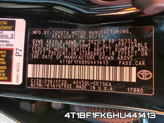 4T1BF1FK6HU441413 фото 2