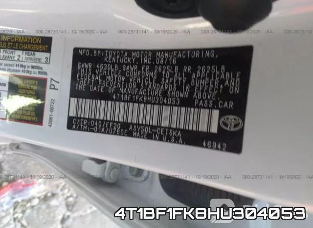4T1BF1FK8HU304053 фото 10