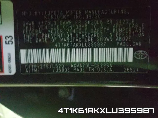 4T1K61AKXLU395987 фото 2