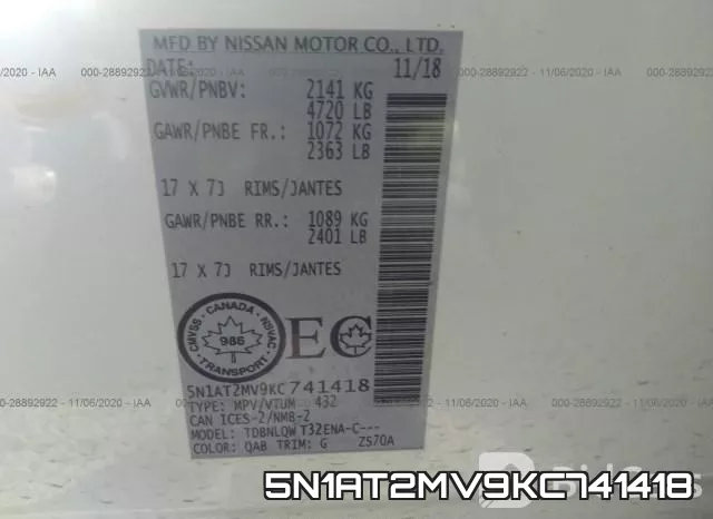 5N1AT2MV9KC741418 фото 9