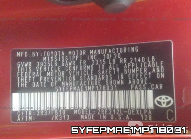 5YFEPMAE1MP178031 фото 10