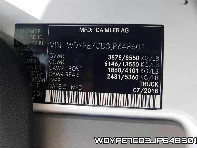 WDYPE7CD3JP648601 фото 2
