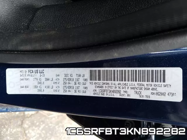 1C6SRFBT3KN892282 фото 2
