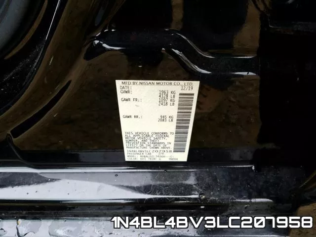 1N4BL4BV3LC207958 фото 2