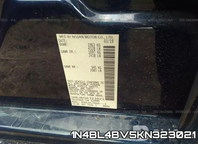 1N4BL4BV5KN323021 фото 10