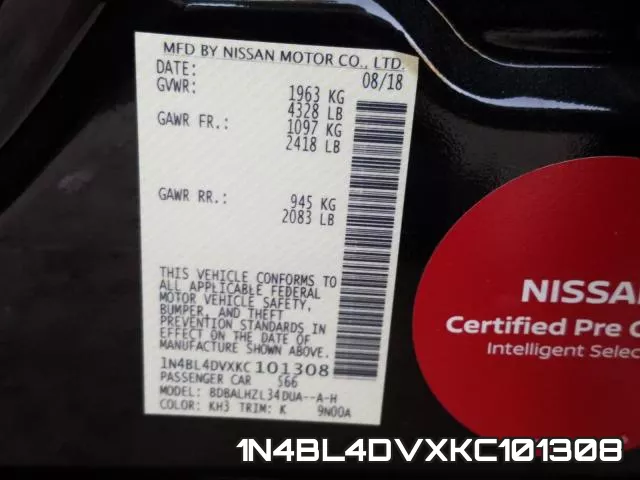 1N4BL4DVXKC101308 фото 2