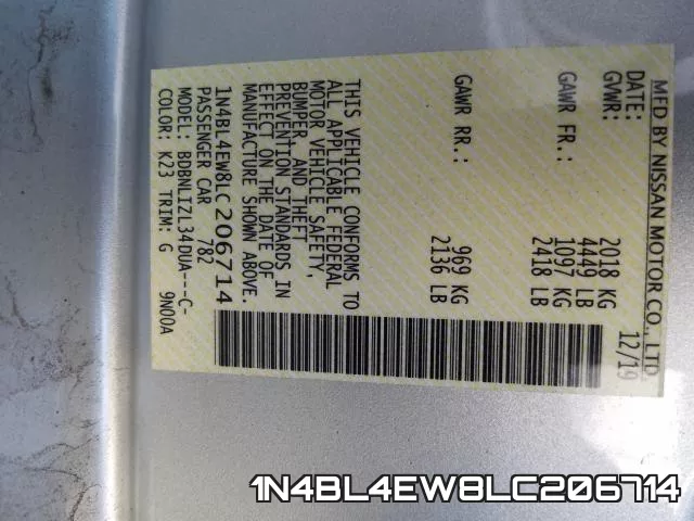 1N4BL4EW8LC206714 фото 2