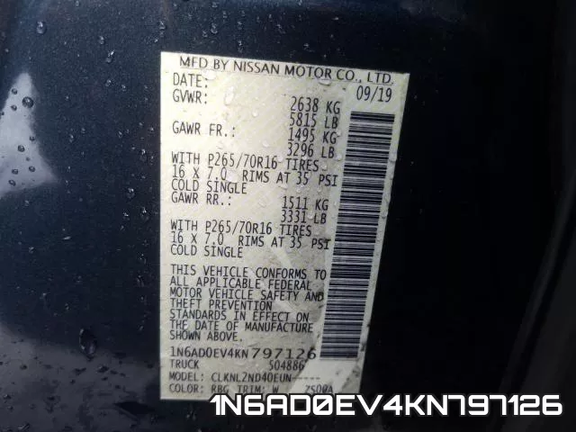 1N6AD0EV4KN797126 фото 2