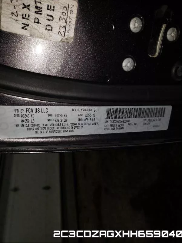 2C3CDZAGXHH659040 фото 2