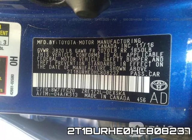 2T1BURHE0HC808237 фото 8