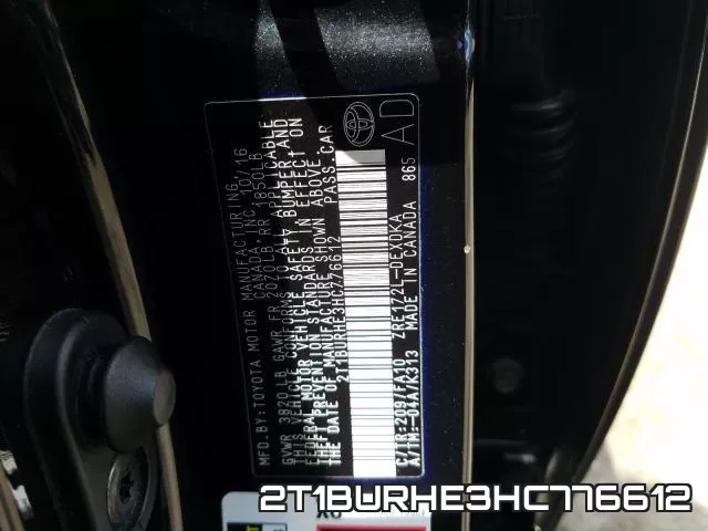 2T1BURHE3HC776612 фото 2