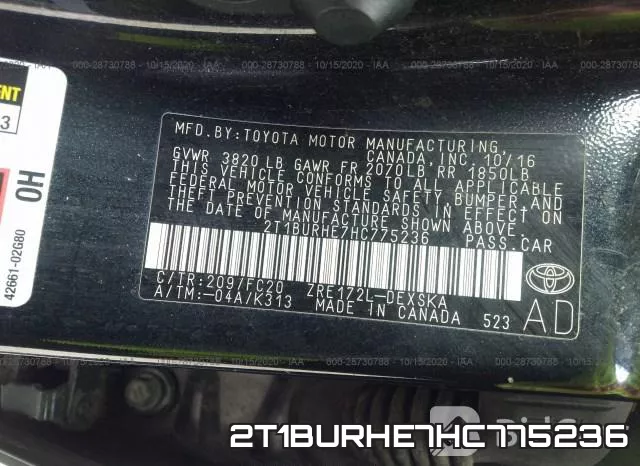 2T1BURHE7HC775236 фото 8