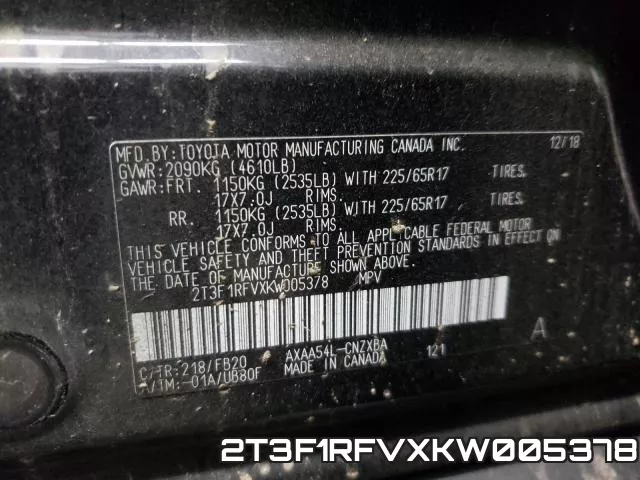 2T3F1RFVXKW005378 фото 2