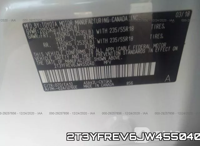 2T3YFREV6JW455040 фото 10