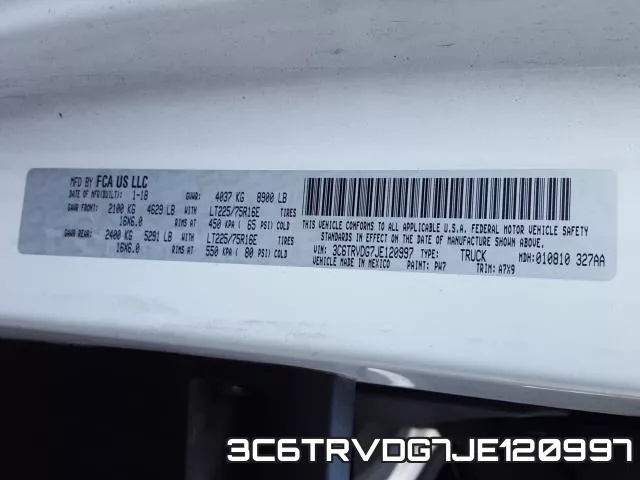 3C6TRVDG7JE120997 фото 2