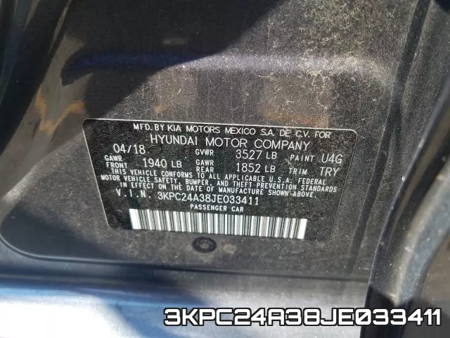 3KPC24A38JE033411 фото 2