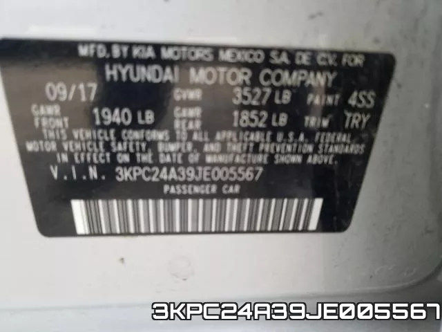 3KPC24A39JE005567 фото 2