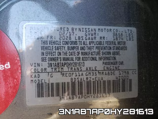 3N1AB7AP0HY281613 фото 2
