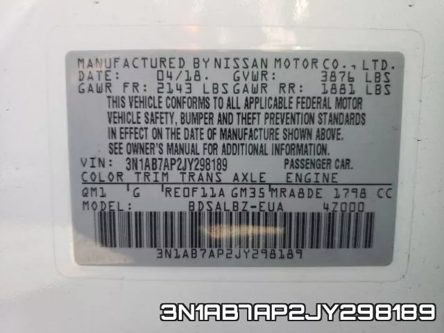 3N1AB7AP2JY298189 фото 2