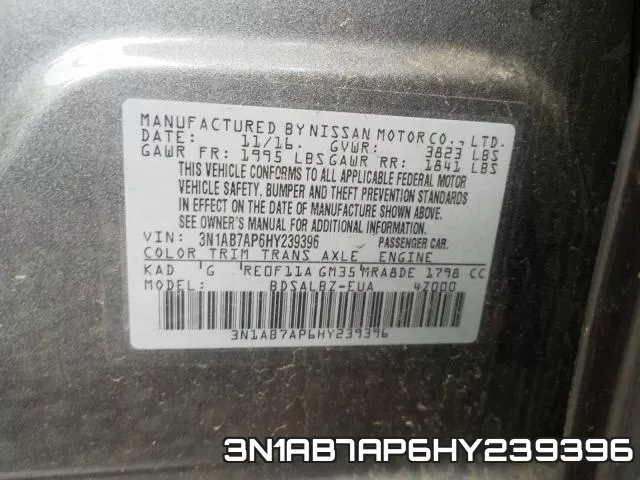 3N1AB7AP6HY239396 фото 2