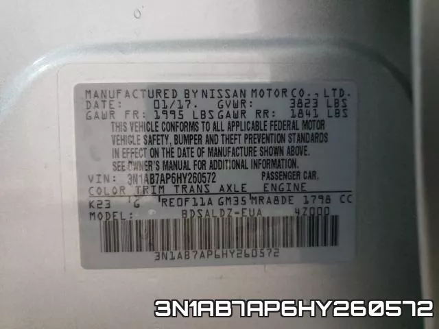 3N1AB7AP6HY260572 фото 2