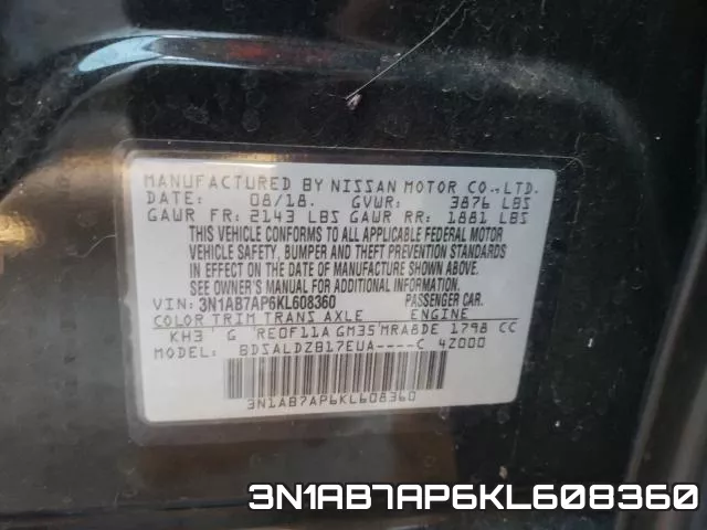 3N1AB7AP6KL608360 фото 2