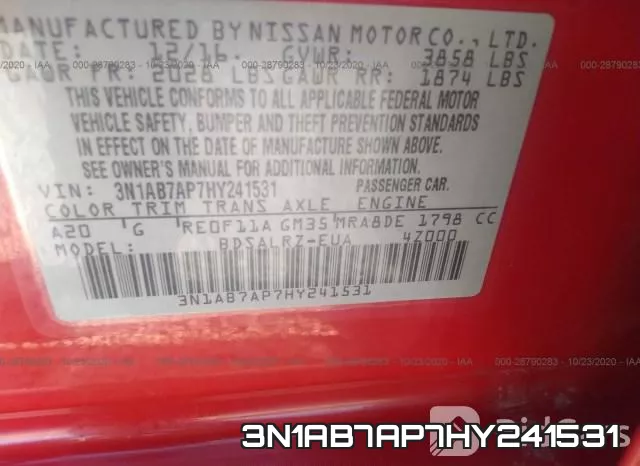 3N1AB7AP7HY241531 фото 9