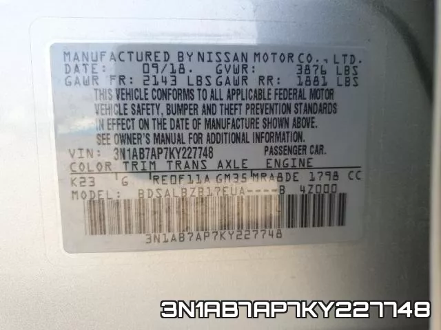 3N1AB7AP7KY227748 фото 2