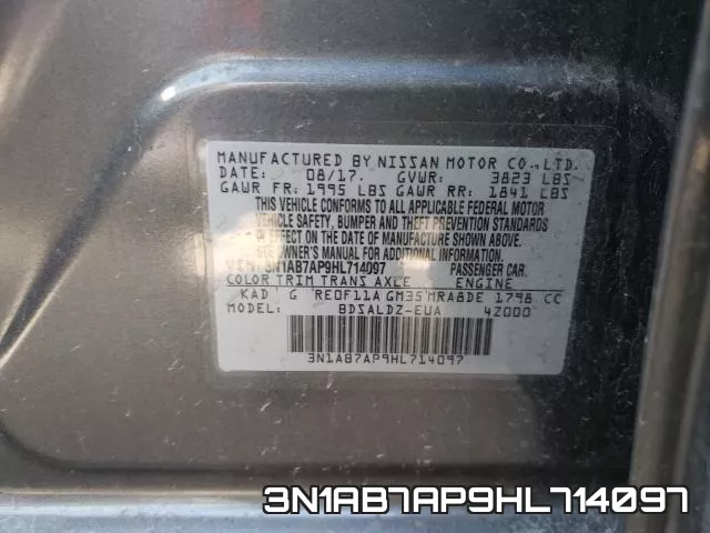 3N1AB7AP9HL714097 фото 2