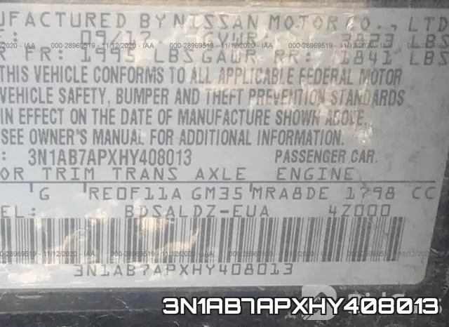 3N1AB7APXHY408013 фото 8