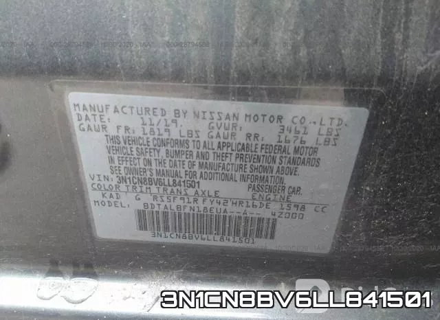 3N1CN8BV6LL841501 фото 8