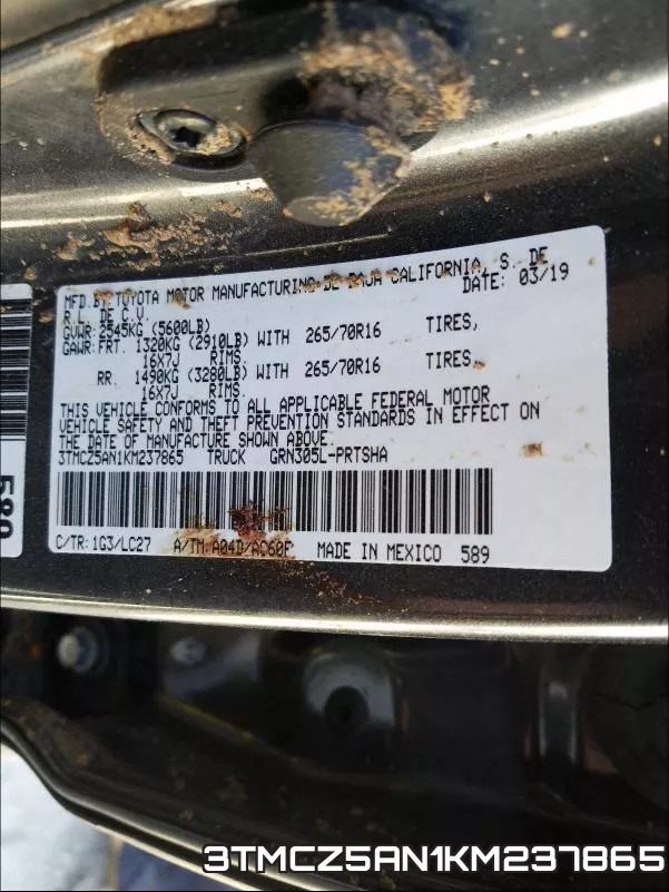3TMCZ5AN1KM237865 фото 2