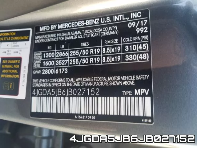 4JGDA5JB6JB027152 фото 2